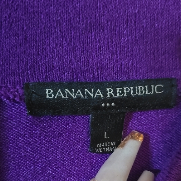 Banana Republic Purple Button-Shoulder Sweater Ladies Sz L - Picture 2 of 4